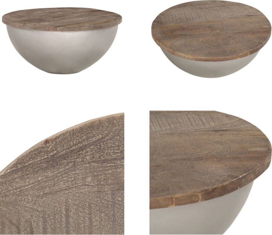 VidaXL Salontafelset komvormig Ø 60 cm massief mangohout Salontafel Salontafels Bijzettafel Banktafel