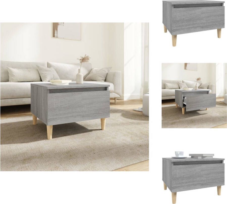 VidaXL Bijzettafel Bijzettafels Eindtafel Salontafel Bijzettafel 50x46x35 cm bewerkt hout grijs sonoma eikenkleurig - Foto 2