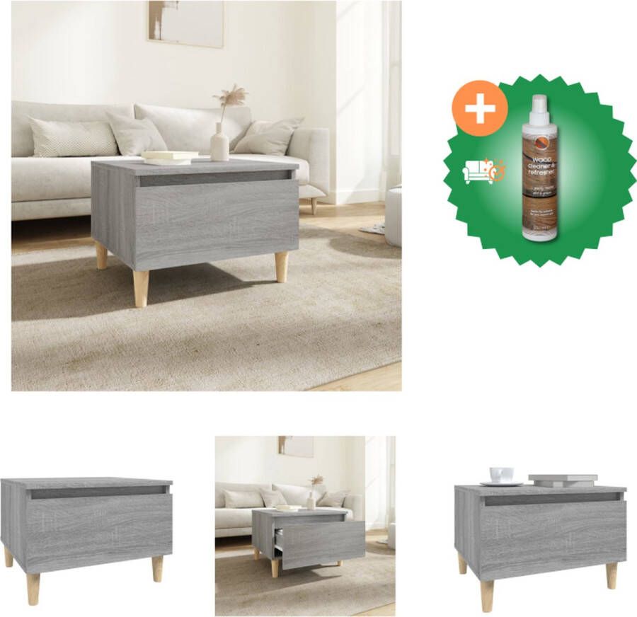 VidaXL Bijzettafel 50x46x35 cm bewerkt hout grijs sonoma eikenkleurig Tafel Inclusief Houtreiniger en verfrisser