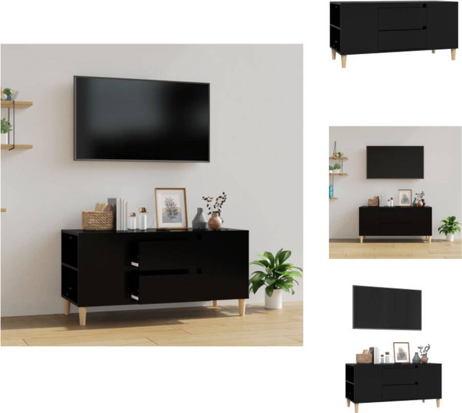 vidaXL Scandinavisch TV-meubel 102 x 44.5 x 50 cm zwart Kast