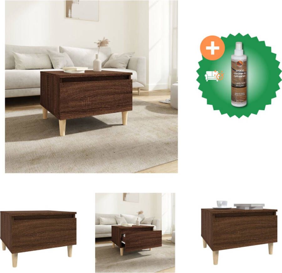 VidaXL Bijzettafel Industrieel Woonkamer 50 x 46 x 35 cm Bruineiken Tafel Inclusief Houtreiniger en verfrisser - Foto 2