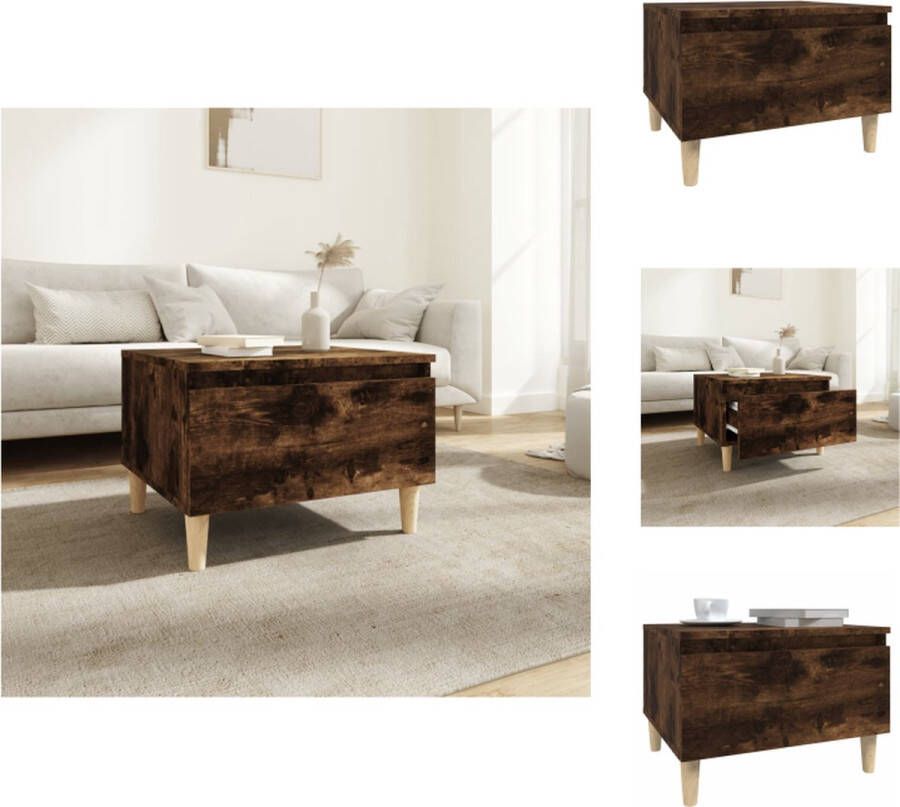 VidaXL Bijzettafel Bijzettafels Eindtafel Salontafel Bijzettafel 50x46x35 cm bewerkt hout gerookt eikenkleurig - Foto 2