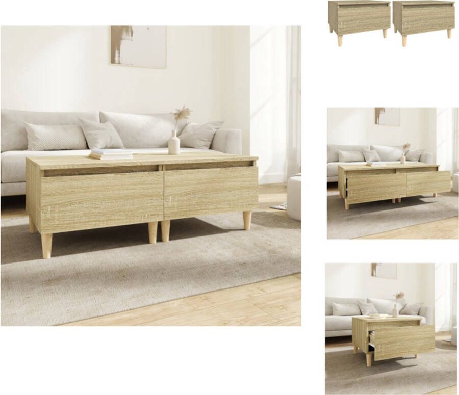 VidaXL Bijzettafel Bijzettafels Eindtafel Salontafel Bijzettafels 2 st 50x46x35 cm bewerkt hout sonoma eikenkleurig - Foto 3