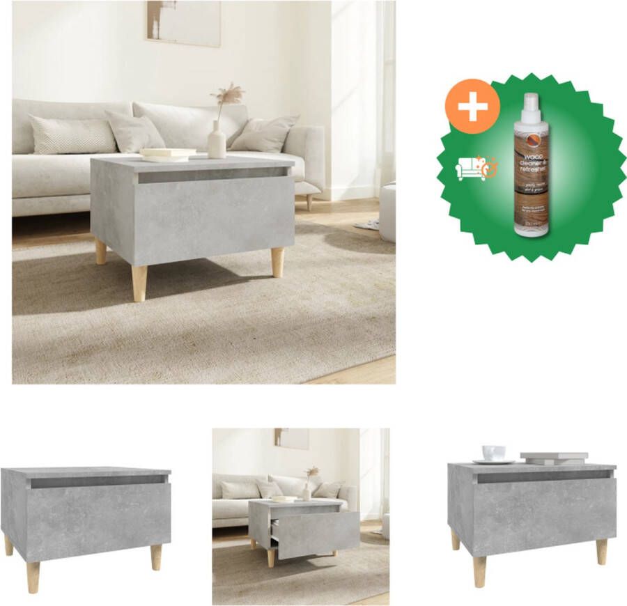 VidaXL Industriële Bijzettafel 50 x 46 x 35 cm Bewerkt hout en metaal Tafel Inclusief Houtreiniger en verfrisser - Foto 2