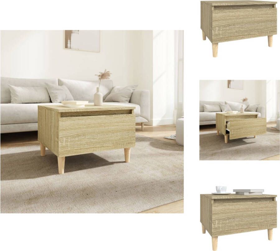 VidaXL Bijzettafel Bijzettafels Eindtafel Salontafel Bijzettafel 50x46x35 cm bewerkt hout sonoma eikenkleurig - Foto 2
