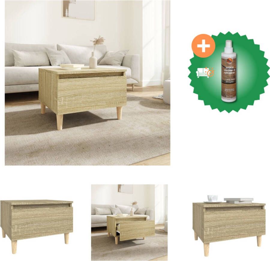 VidaXL Bijzettafel 50x46x35 cm bewerkt hout sonoma eikenkleurig Tafel Inclusief Houtreiniger en verfrisser