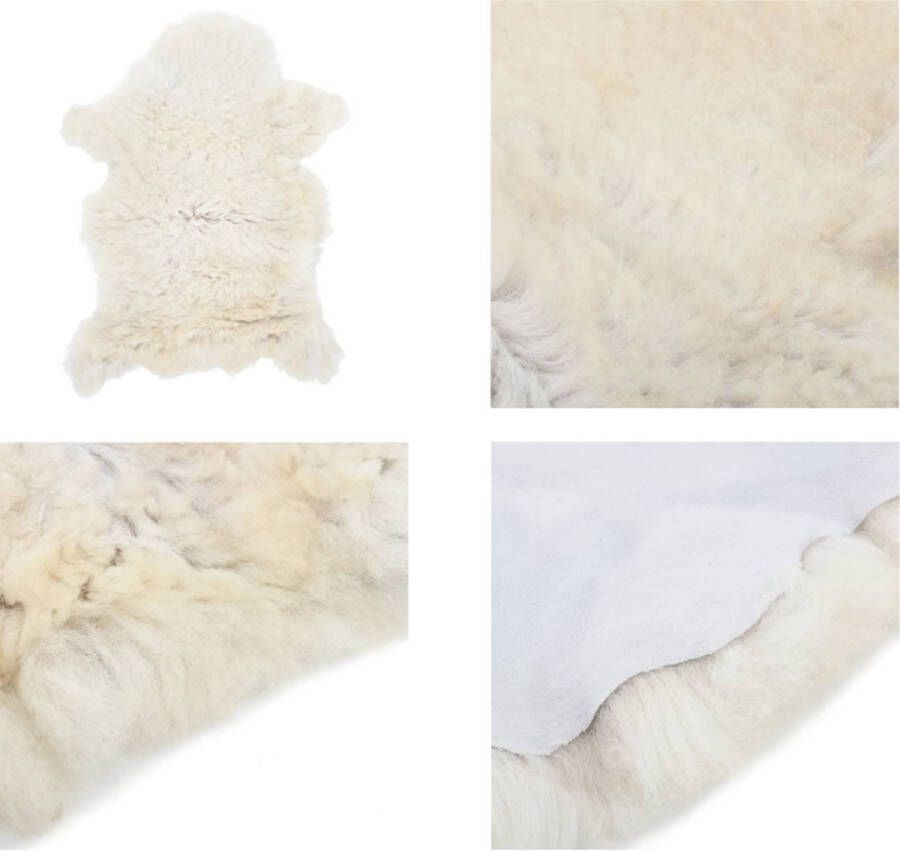 VidaXL Schapenvacht 70x100 cm crèmekleurig Schapenvacht Schapenvachten Vloerkleed Vloerkleden