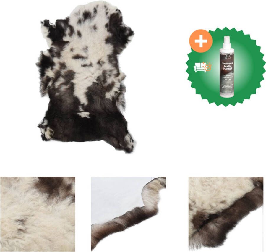 VidaXL Schapenvacht Decoratieve vloer- of meubelbekleding 60-70 x 90-100 cm Gemengde kleur Vloerkleed Inclusief Reiniger
