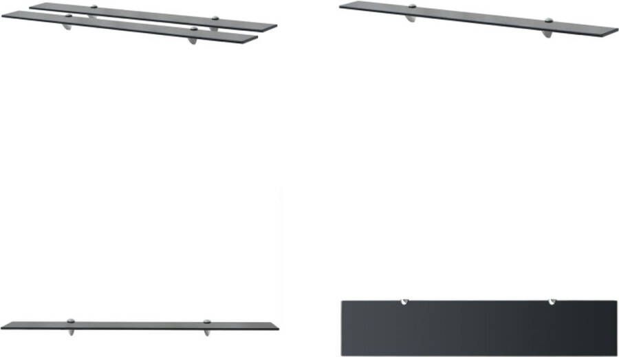 VidaXL Schappen zwevend 2 st 100x20 cm 8 mm glas Zwevende Plank Zwevende Planken Wandplank Wandplanken - Foto 2