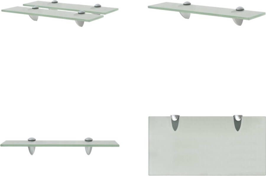 VidaXL Schappen zwevend 2 st 40x20 cm 8 mm glas Zwevende Plank Zwevende Planken Wandplank Wandplanken