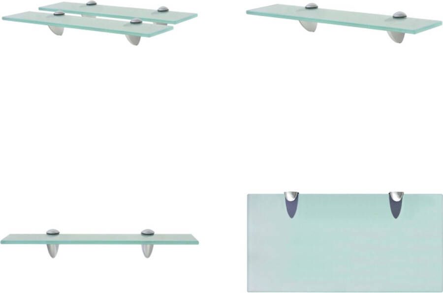 VidaXL Schappen zwevend 2 st 40x20 cm 8 mm glas Zwevende Plank Zwevende Planken Wandplank Wandplanken
