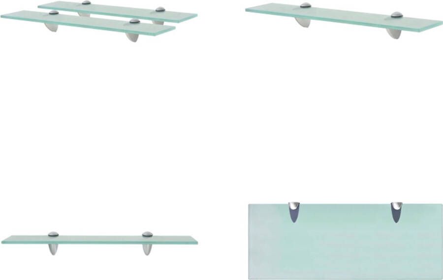 VidaXL Schappen zwevend 2 st 50x20 cm 8 mm glas Zwevende Plank Zwevende Planken Wandplank Wandplanken