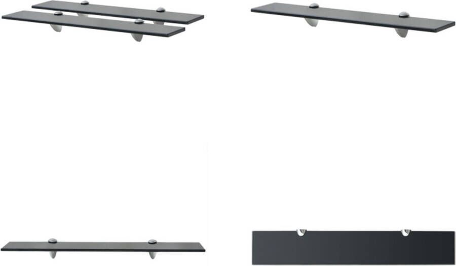 VidaXL Schappen zwevend 2 st 60x10 cm 8 mm glas Zwevende Plank Zwevende Planken Wandplank Wandplanken - Foto 2