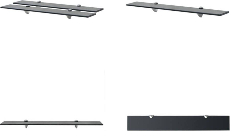 VidaXL Schappen zwevend 2 st 70x10 cm 8 mm glas Zwevende Plank Zwevende Planken Wandplank Wandplanken - Foto 2