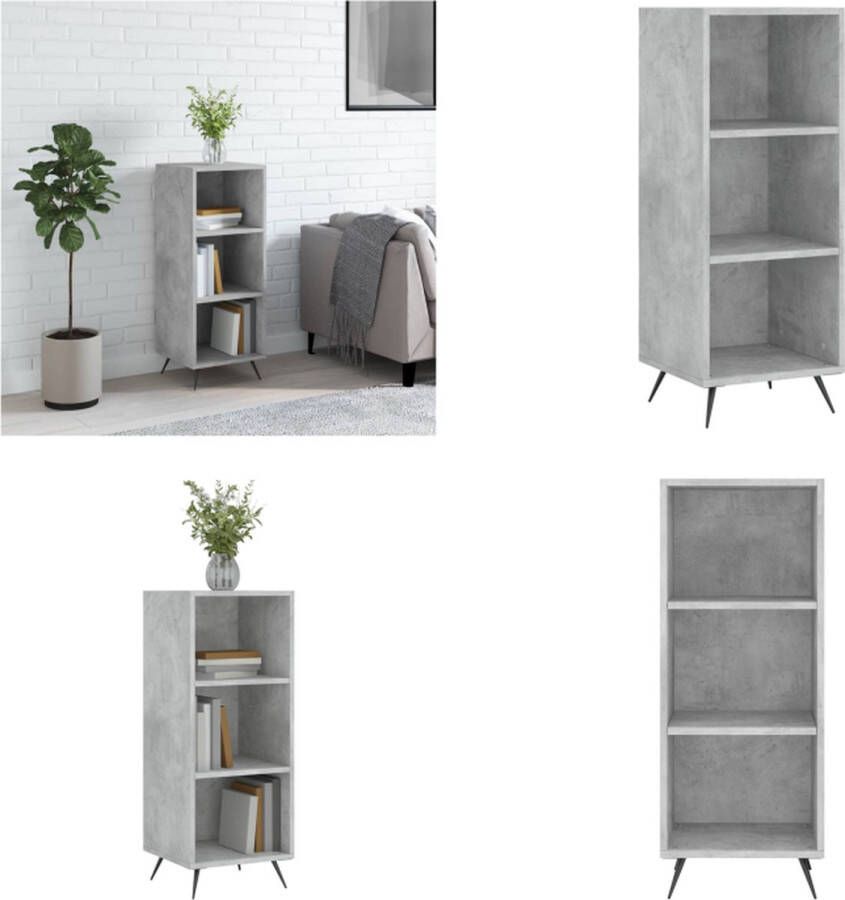 VidaXL Schappenkast 34-5x32-5x90 cm bewerkt hout betongrijs Schappenkast Schappenkasten Wandkast Kast