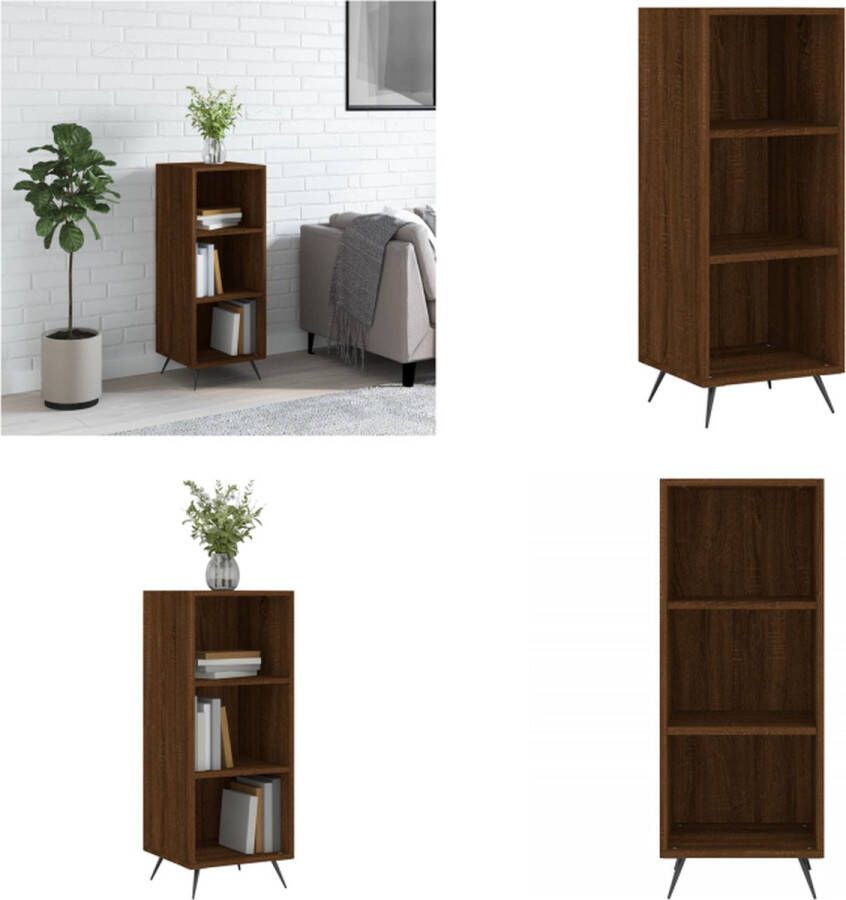 VidaXL Schappenkast 34-5x32-5x90 cm bewerkt hout bruineikenkleurig Schappenkast Schappenkasten Wandkast Kast - Foto 2