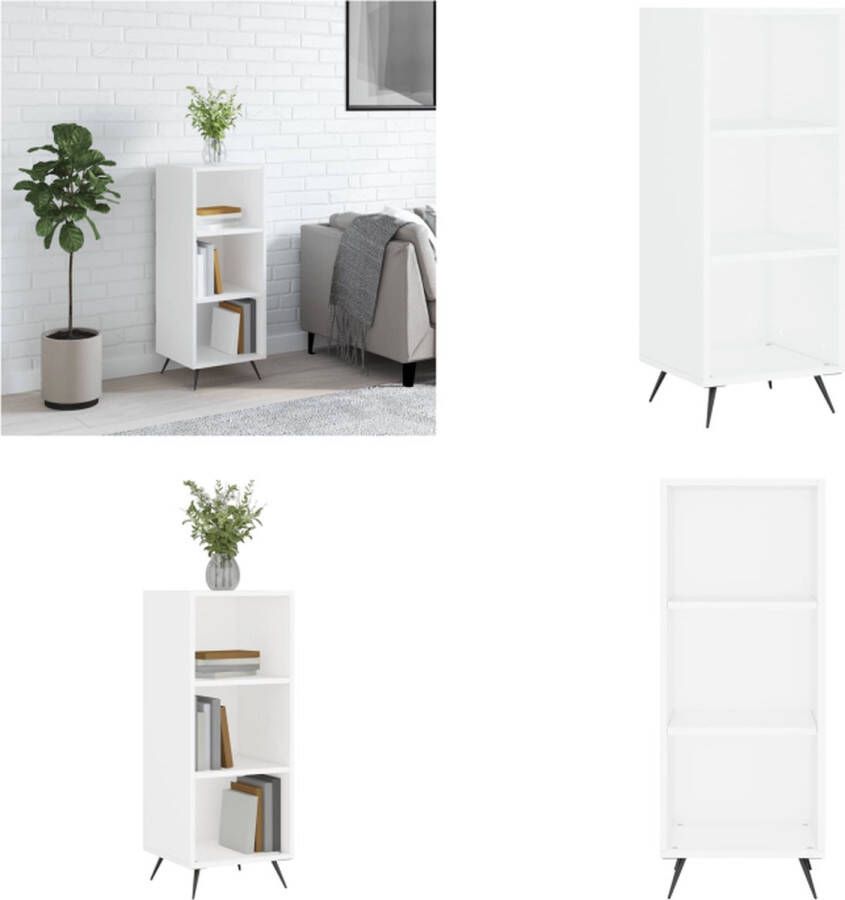 VidaXL Schappenkast 34-5x32-5x90 cm bewerkt hout wit Schappenkast Schappenkasten Wandkast Kast