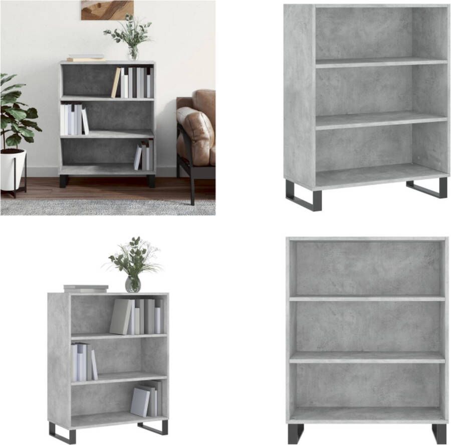 VidaXL Schappenkast 69 5x32 5x90 cm bewerkt hout betongrijs Schappenkast Schappenkasten Wandkast Kast - Foto 2