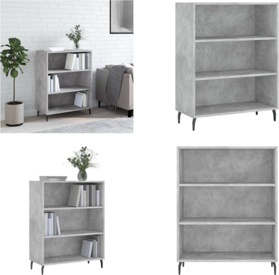 VidaXL Schappenkast 69 5x32 5x90 cm bewerkt hout betongrijs Schappenkast Schappenkasten Wandkast Kast