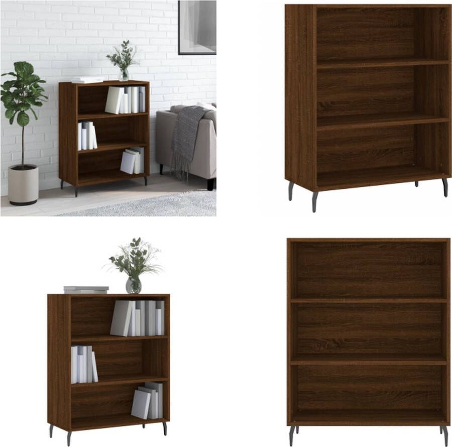 VidaXL Schappenkast 69-5x32-5x90 cm bewerkt hout bruineikenkleurig Schappenkast Schappenkasten Wandkast Kast - Foto 2