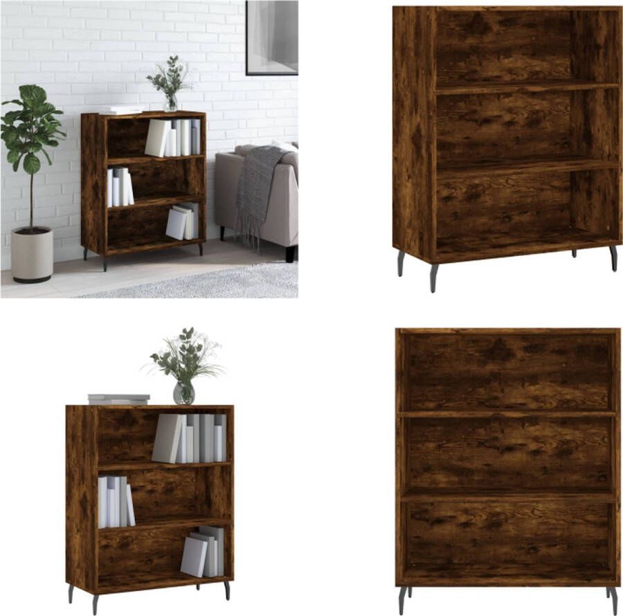 VidaXL Schappenkast 69-5x32-5x90 cm bewerkt hout gerookt eikenkleurig Schappenkast Schappenkasten Wandkast Kast - Foto 2