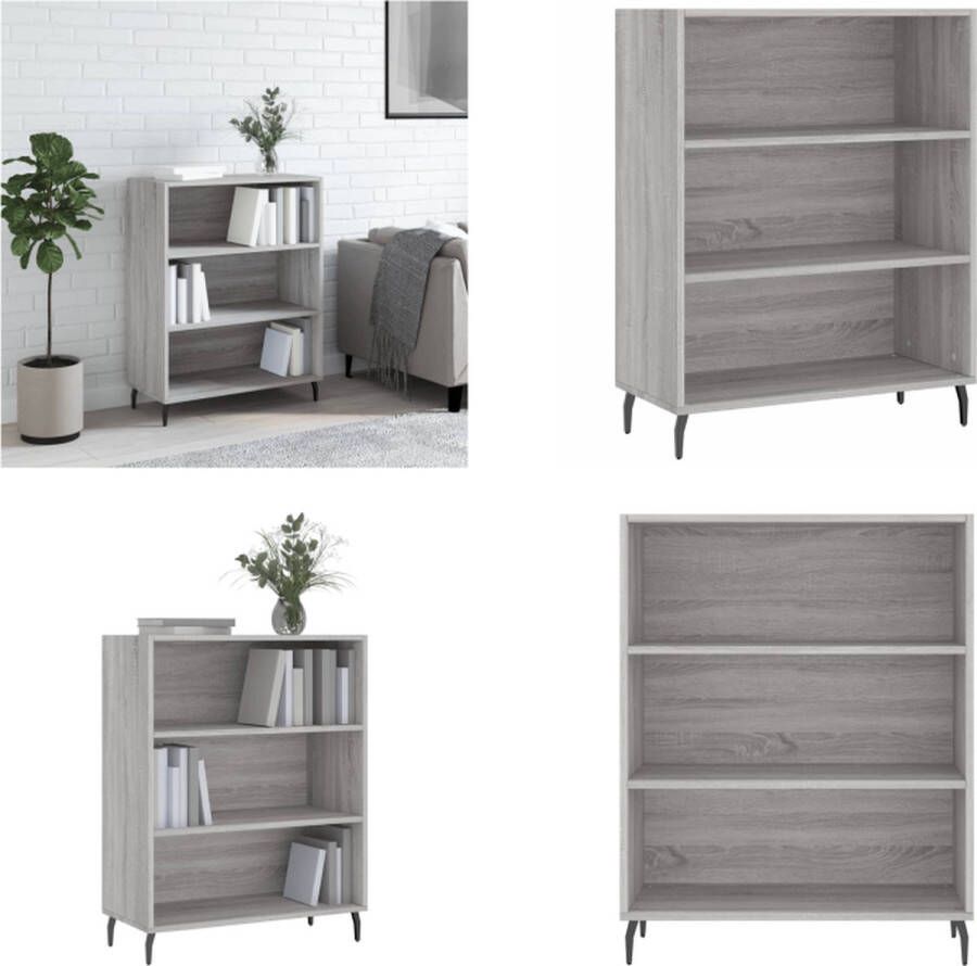 VidaXL Schappenkast 69-5x32-5x90 cm bewerkt hout grijs sonoma eiken Schappenkast Schappenkasten Wandkast Kast