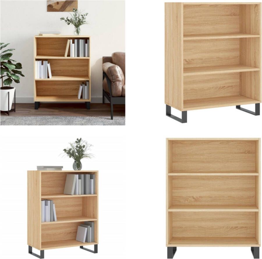 VidaXL Schappenkast 69-5x32-5x90 cm bewerkt hout sonoma eikenkleurig Schappenkast Schappenkasten Wandkast Kast