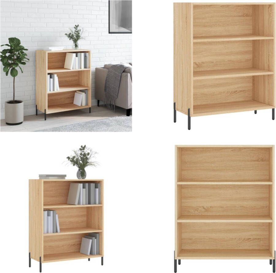 VidaXL Schappenkast 69-5x32-5x90 cm bewerkt hout sonoma eikenkleurig Schappenkast Schappenkasten Wandkast Kast - Foto 2