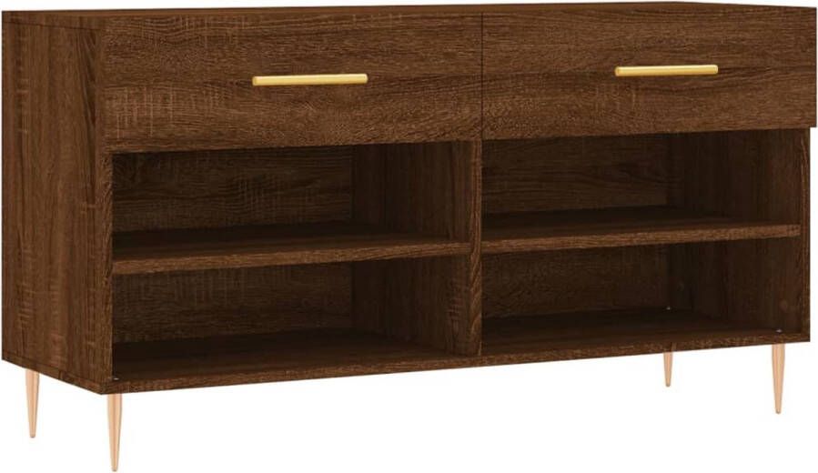 Prolenta Premium INFIORI Schoenenbank 102x35x55 cm bewerkt hout sonoma eikenkleurig - Foto 2