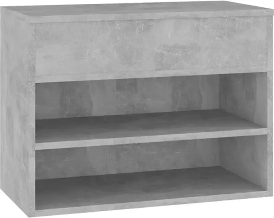 VidaXL -Schoenenbank-60x30x45-cm-bewerkt-hout-betongrijs