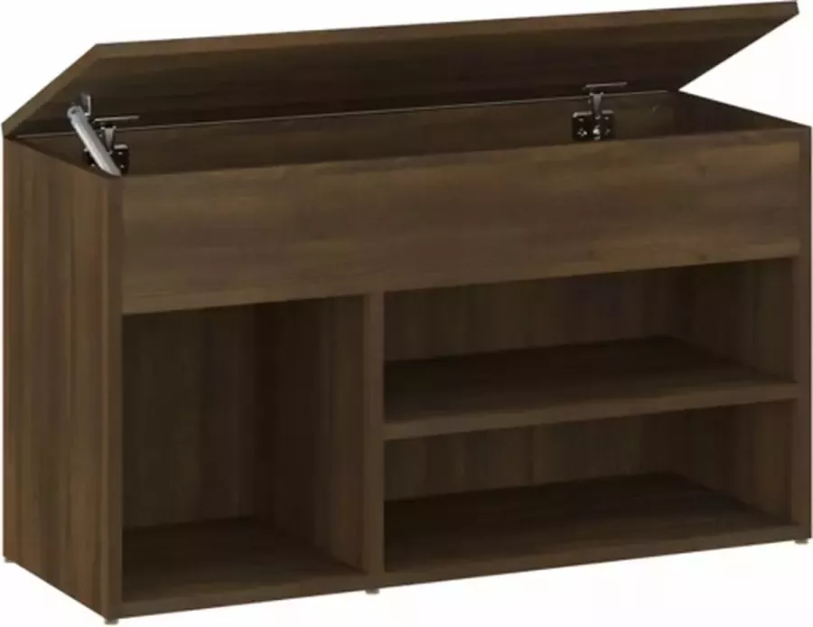 VidaXL -Schoenenbank-80x30x45-cm-bewerkt-hout-bruineikenkleurig - Foto 2