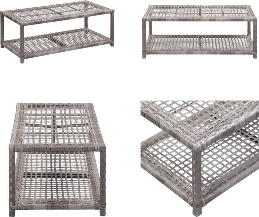 VidaXL Schoenenbank 80x40x30 cm poly rattan grijs Schoenenbank Schoenenbanken Schoenenrek Schoenenrekken