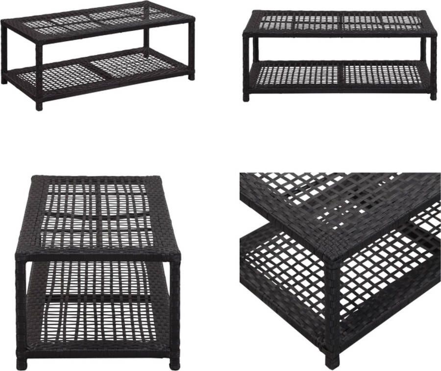 VidaXL Schoenenbank 80x40x30 cm poly rattan zwart Schoenenbank Schoenenbanken Schoenenrek Schoenenrekken