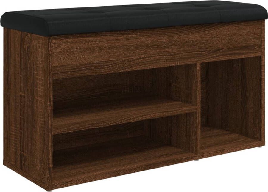 VidaXL Schoenenbank Bruin Eiken 82x32x45 5 cm Schoenenbankje Schoenenbankjes Halbankje Opbergbankje