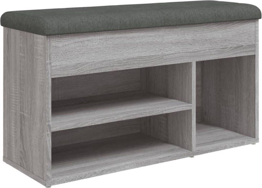 VidaXL -Schoenenbank-82x32x45 5-cm-bewerkt-hout-grijs-sonoma - Foto 2