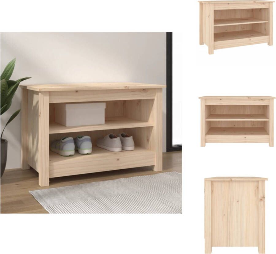 VidaXL Schoenenbank Schoenenbanken Opbergbank Schoenenkast Schoenenbank 70x38x45 5 cm massief grenenhout