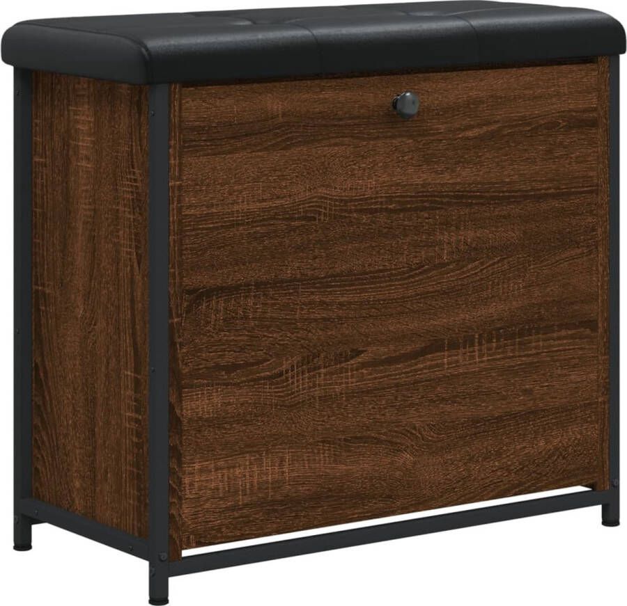 VidaXL Schoenenbankje Bruineiken 62x32x56 cm Schoenenbankje Schoenenbankjes Halbankje Opbergbankje