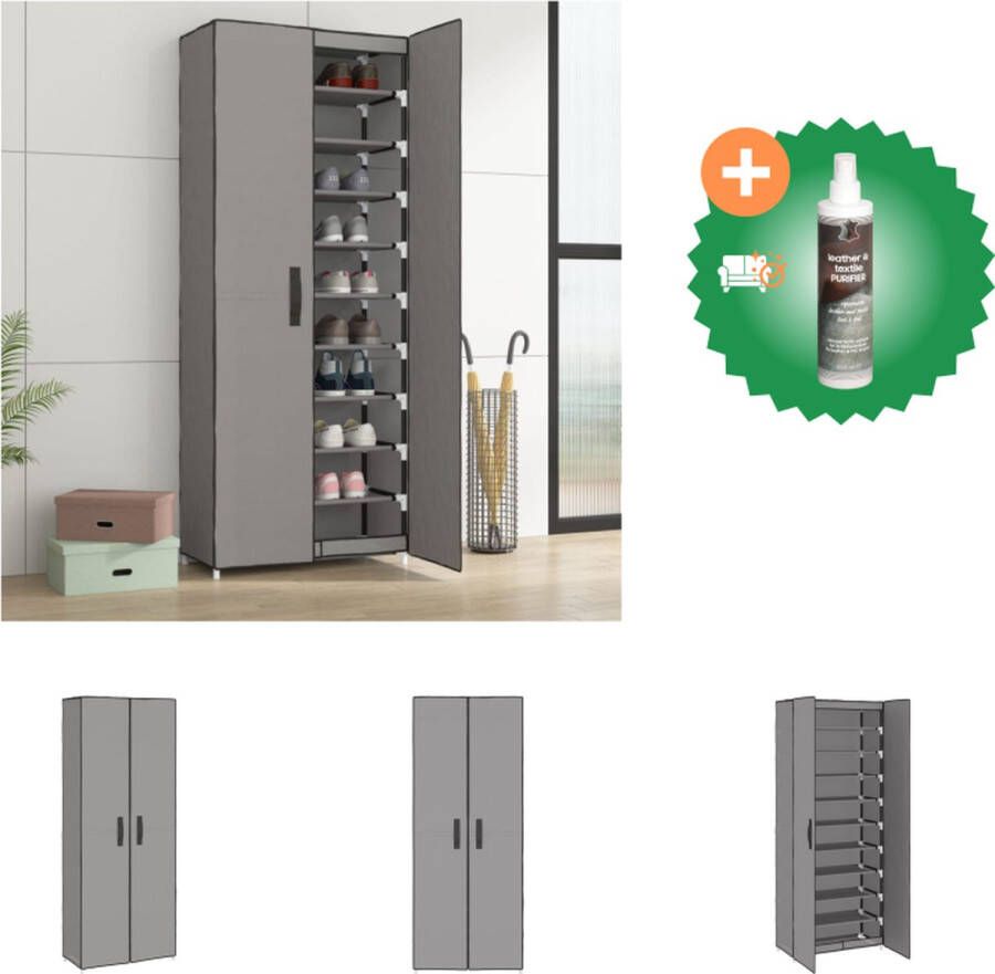 VidaXL Schoenenkast 10-laags 60x30x166 cm opbergruimte voor 30 paar schoenen Schoenenkast Inclusief Reiniger