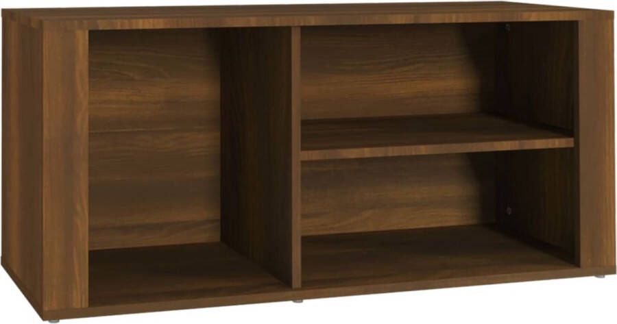 VidaXL -Schoenenkast-100x35x45-cm-bewerkt-hout-bruineikenkleurig - Foto 2