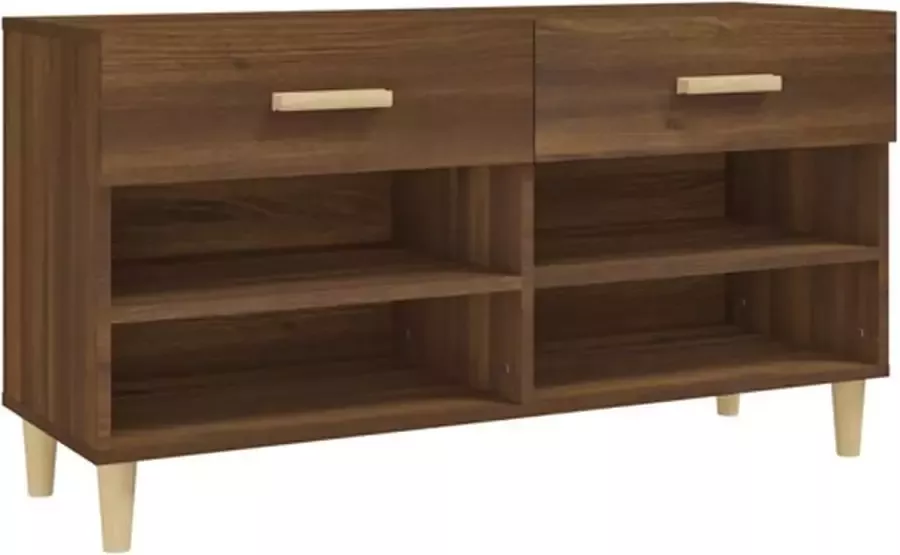 VidaXL -Schoenenkast-102x35x55-cm-bewerkt-hout-bruineikenkleurig - Foto 3