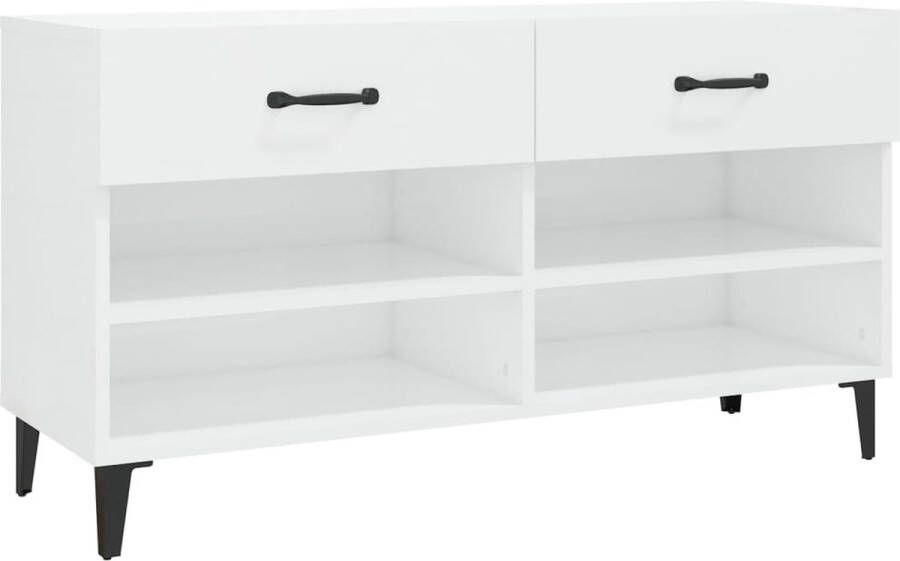 vidaXL -Schoenenkast-102x35x55-cm-bewerkt-hout-hoogglans-wit