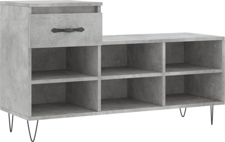 VidaXL -Schoenenkast-102x36x60-cm-bewerkt-hout-betongrijs - Foto 3