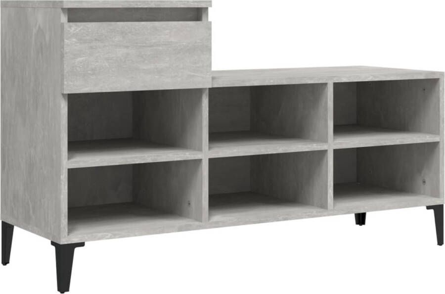 vidaXL -Schoenenkast-102x36x60-cm-bewerkt-hout-betongrijs