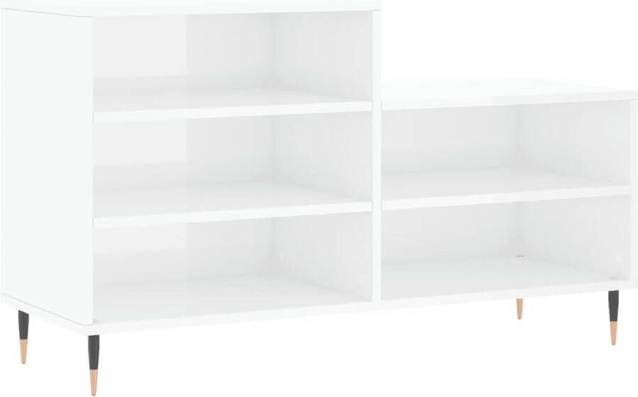 VidaXL -Schoenenkast-102x36x60-cm-bewerkt-hout-hoogglans-wit - Foto 5