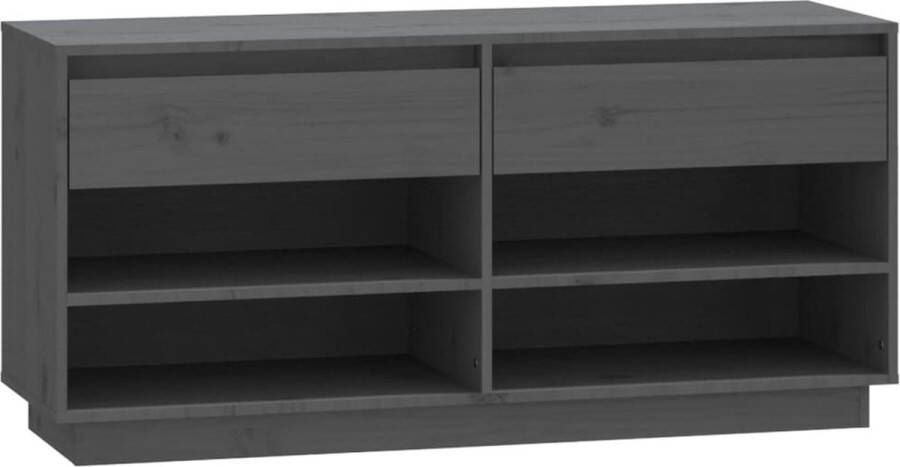 VidaXL -Schoenenkast-110x34x52-cm-massief-grenenhout-grijs
