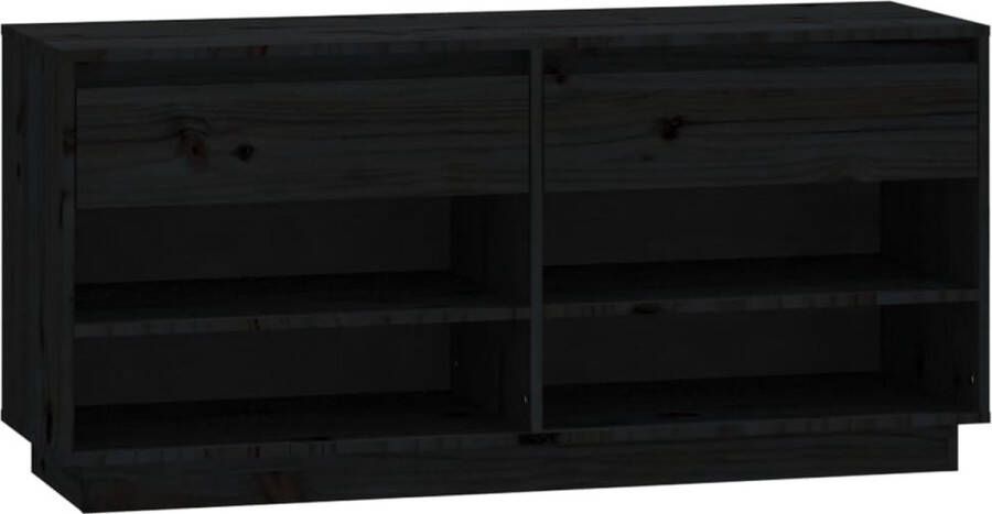 VidaXL -Schoenenkast-110x34x52-cm-massief-grenenhout-zwart