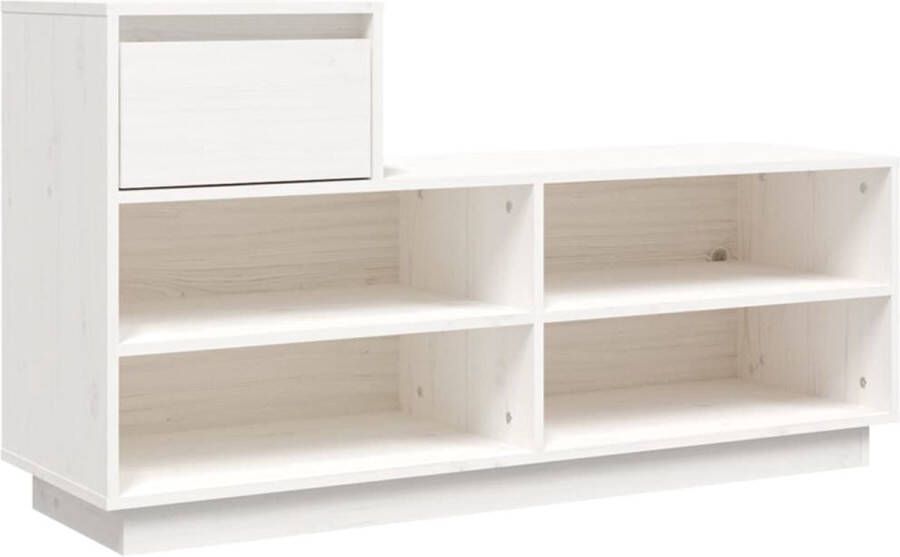 VidaXL -Schoenenkast-110x34x61-cm-massief-grenenhout-wit