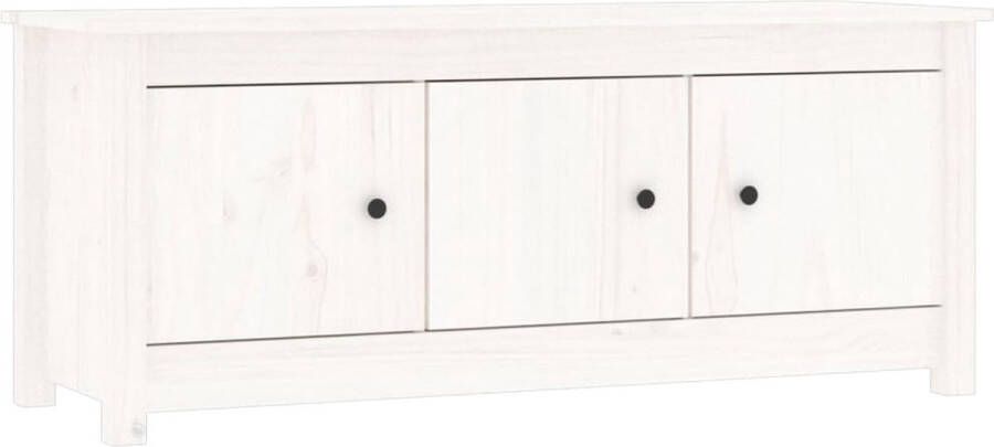 VidaXL -Schoenenkast-110x38x45 5-cm-massief-grenenhout-wit