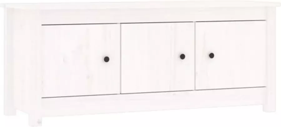 VidaXL -Schoenenkast-110x38x45 5-cm-massief-grenenhout-wit - Foto 2