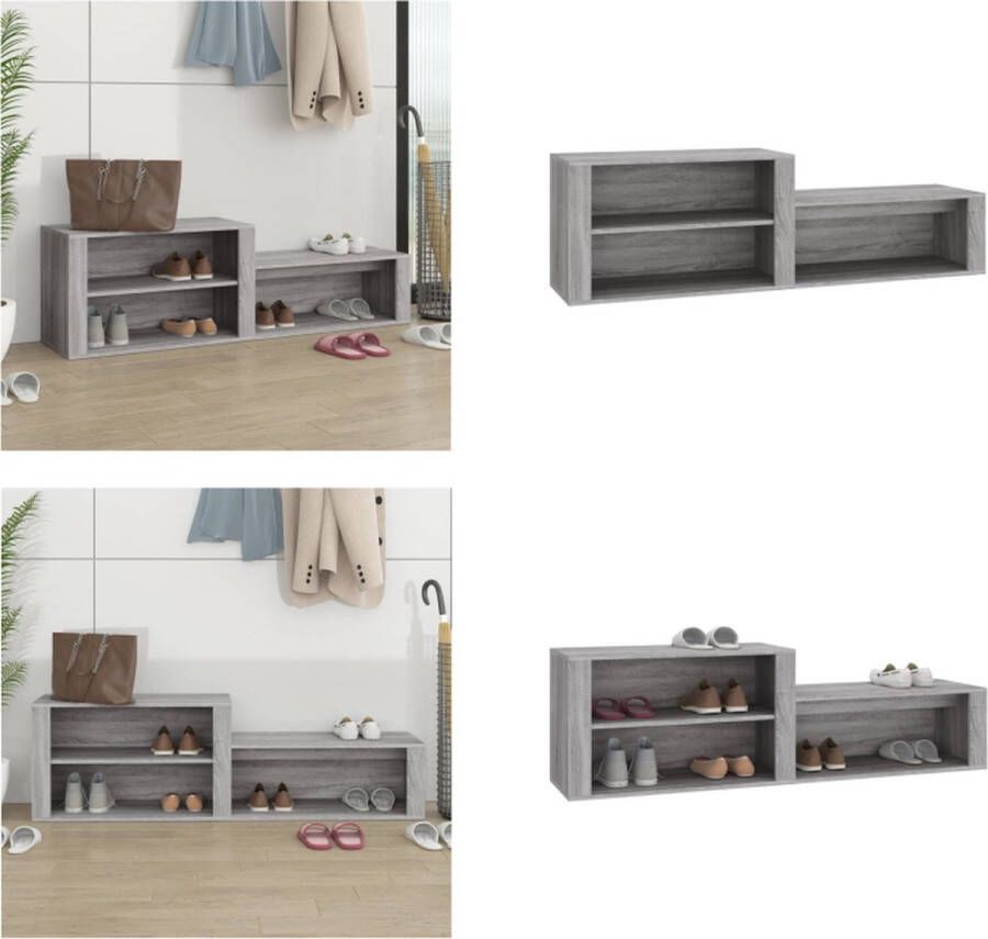 VidaXL Schoenenkast 150x35x45 cm bewerkt hout grijs sonoma Schoenenrek Schoenenrekken Opbergrek Voor Schoenen Schoenenstellage
